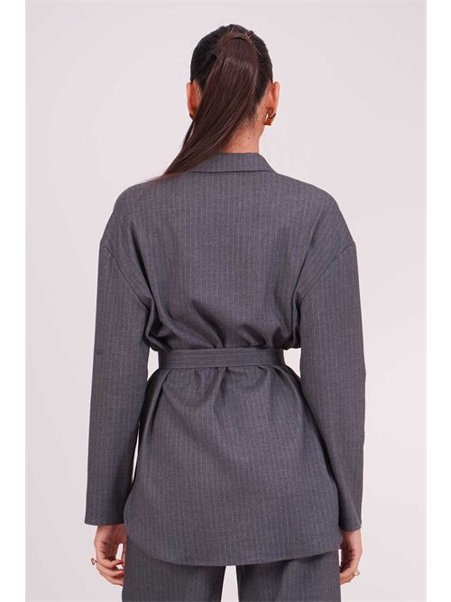 Camicia over con cintura Luckylu Milano | GI47PNGREY